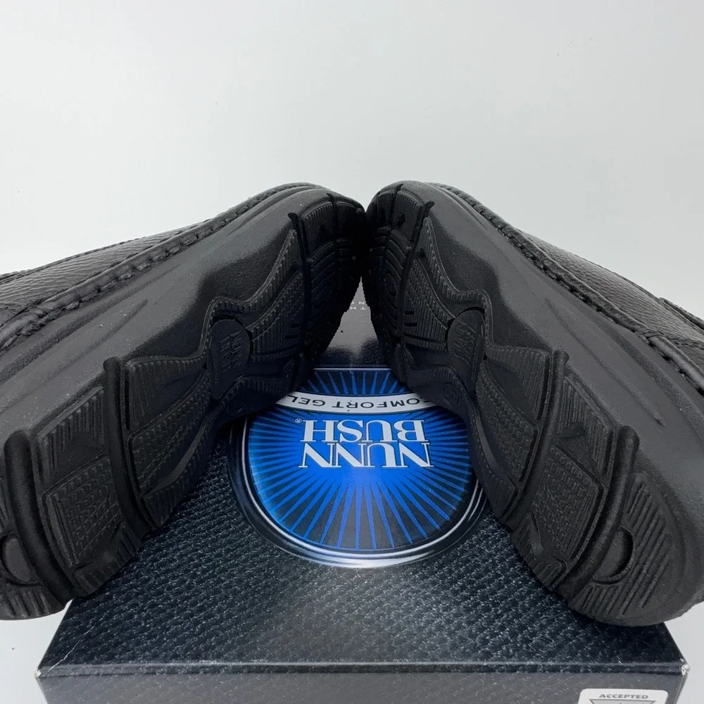 Nunn Bush Cameron Black Tumble Leather Comfort Gel Oxford Shoes‎ Mens 9M NIB